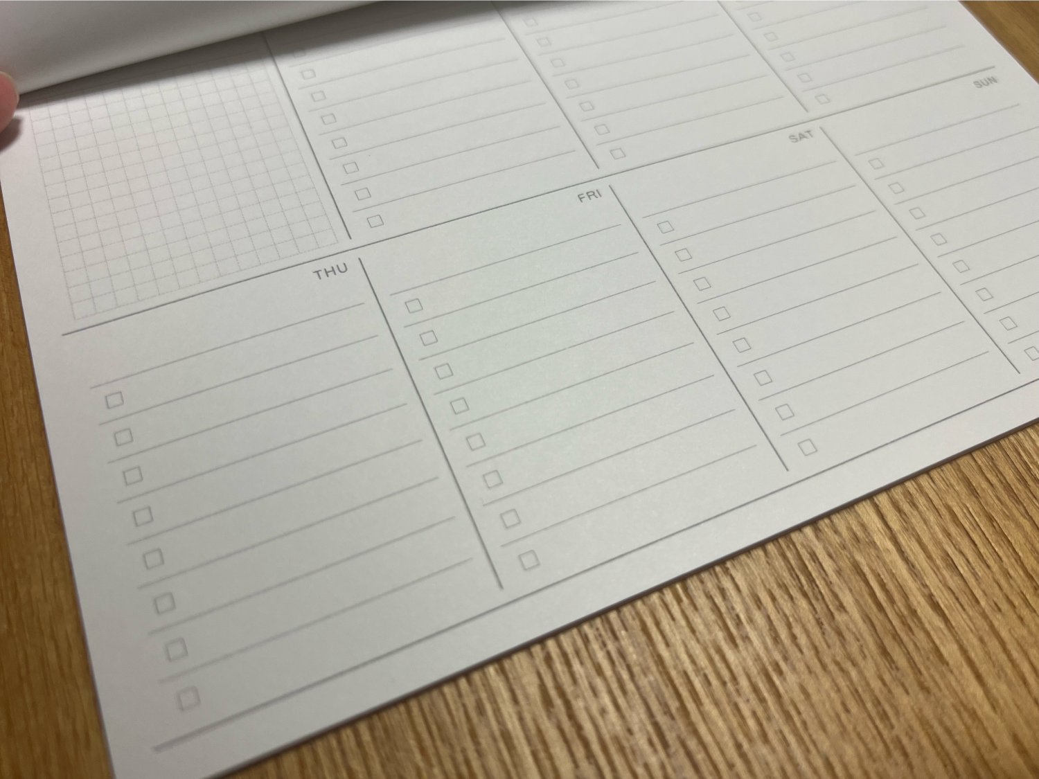 曜日ごとにTODOを書き込めるB6ウィークリーチェックリスト